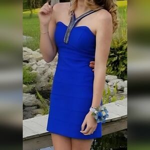 Royal Blue Strapneck Prom Dress